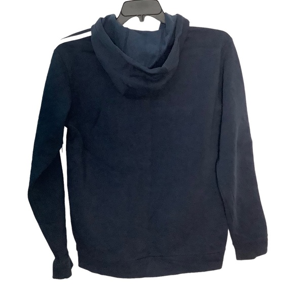 Men’s Adidas Medium 38 - 40 Navy Blue Soft Fleece Pullover Hoodie Sweatshirt - Picture 3 of 8